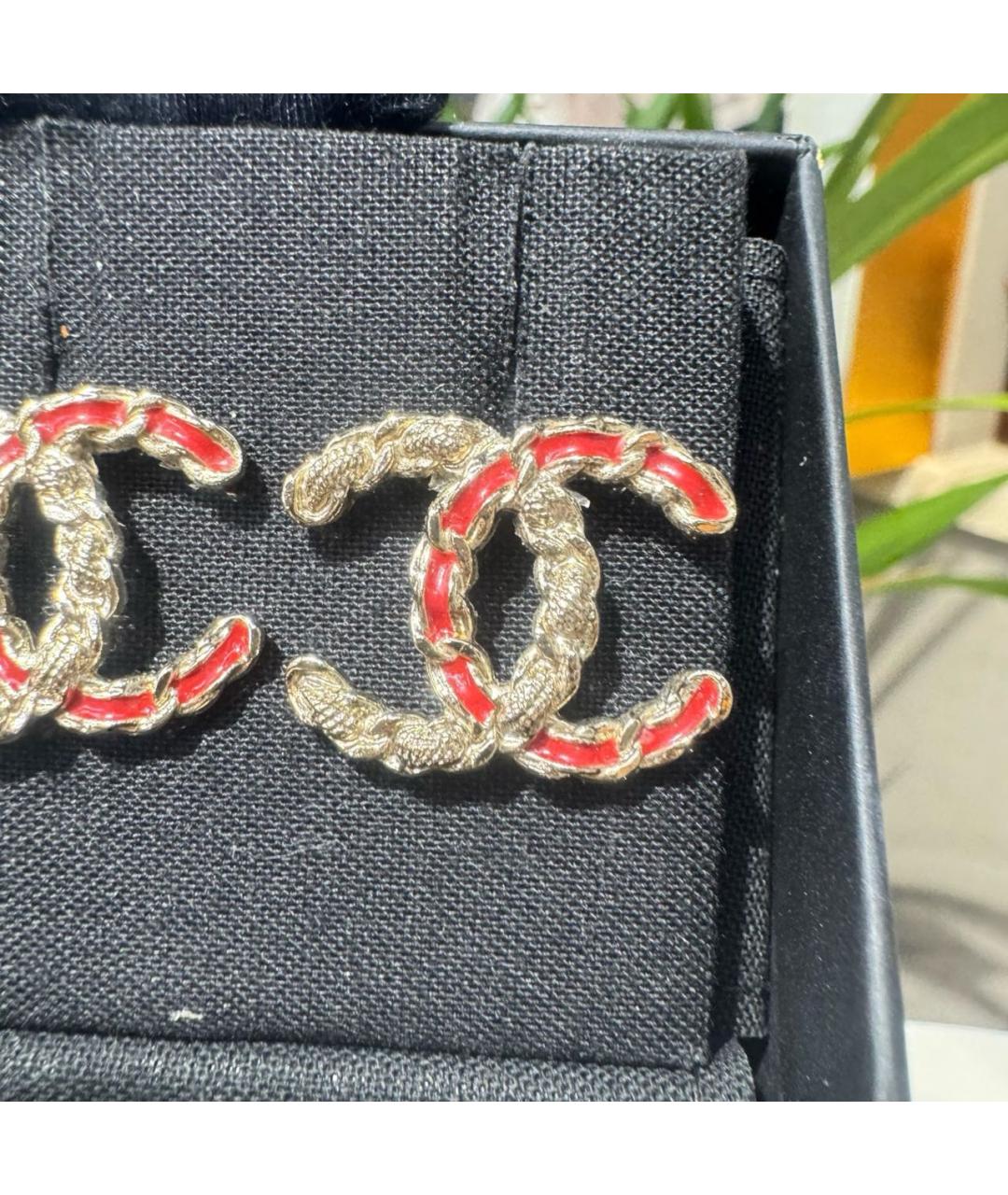 CHANEL Золотые металлические серьги, фото 3