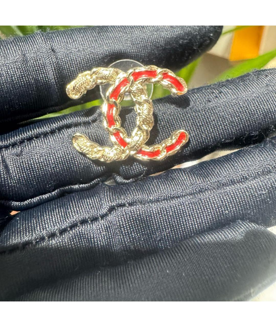 CHANEL Золотые металлические серьги, фото 7