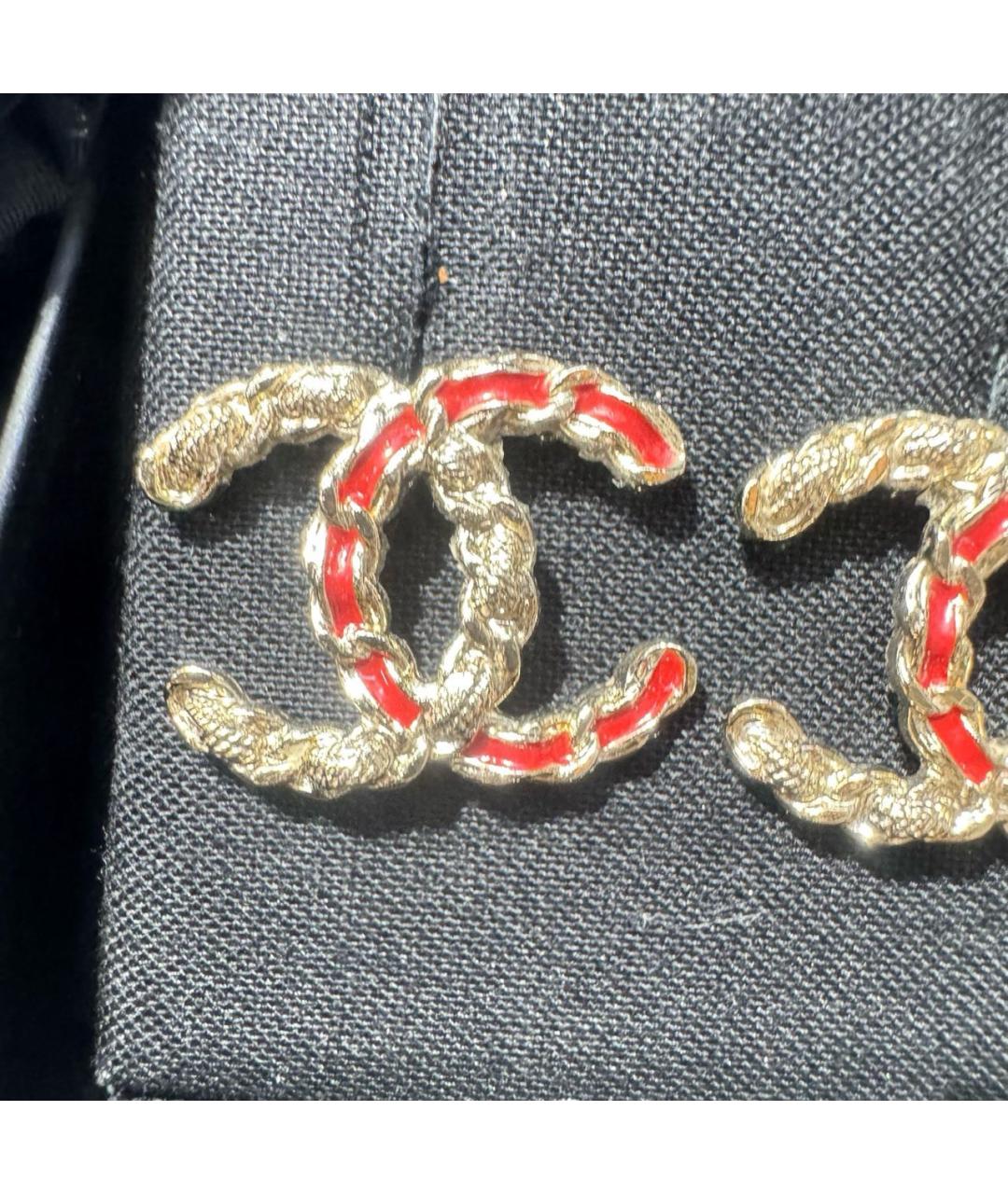 CHANEL Золотые металлические серьги, фото 4