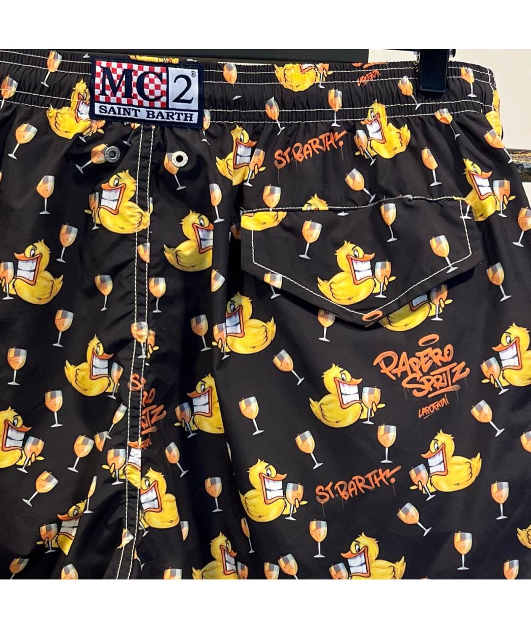 MC2 SAINT BARTH Черные полиэстеровые шорты, фото 4
