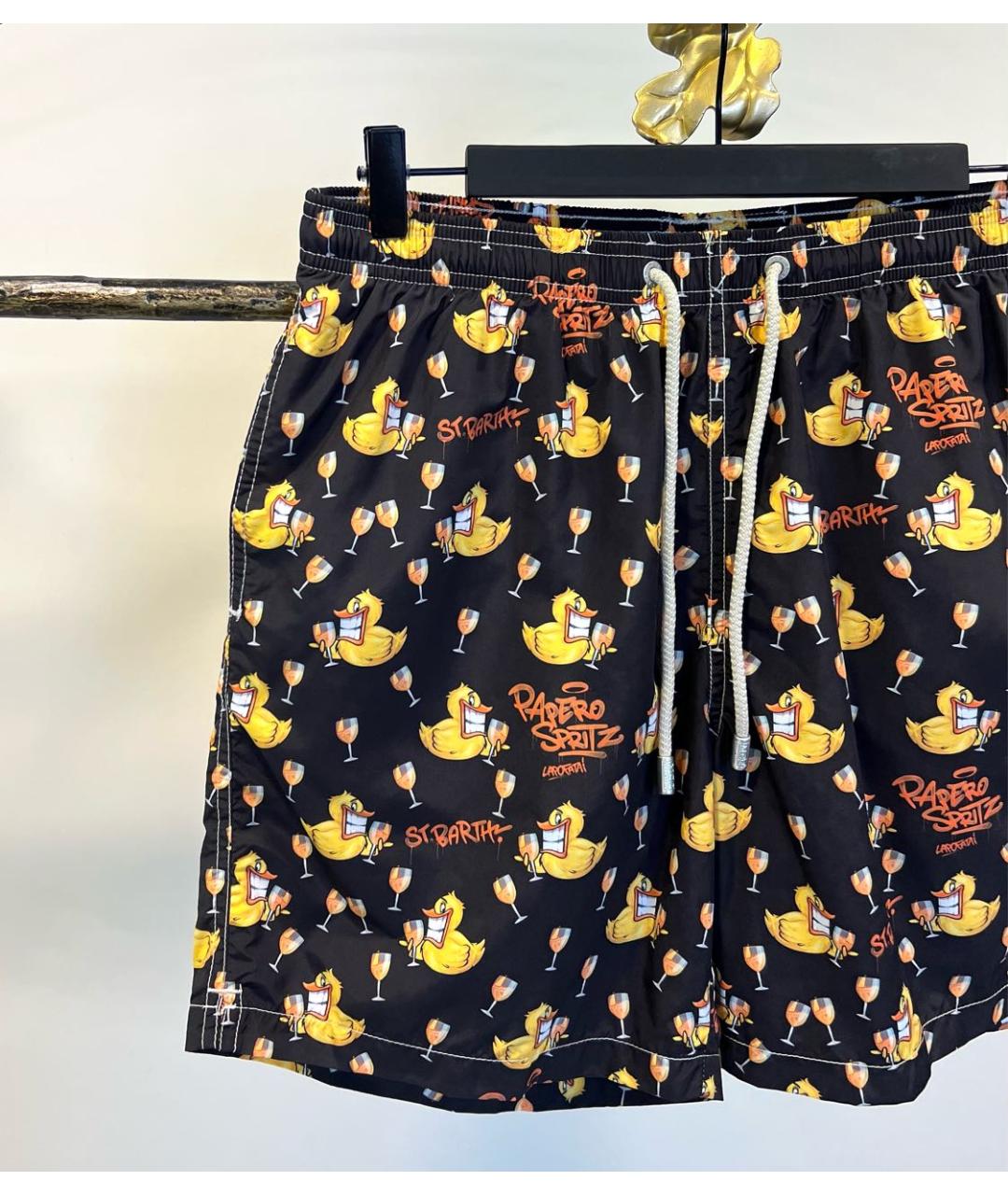 MC2 SAINT BARTH Черные полиэстеровые шорты, фото 2