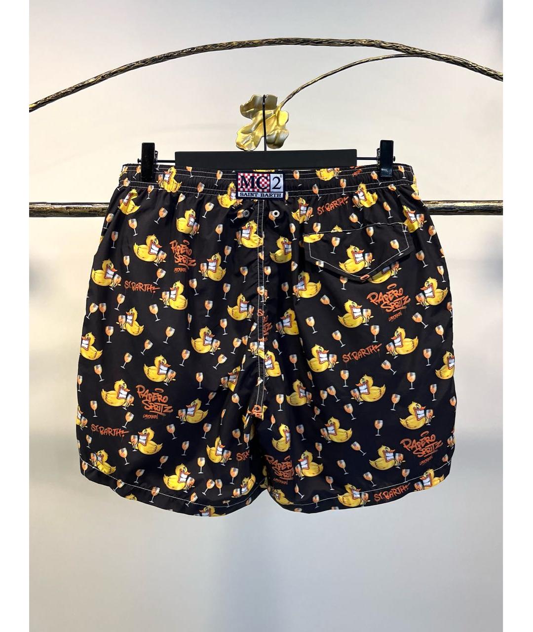 MC2 SAINT BARTH Черные полиэстеровые шорты, фото 3