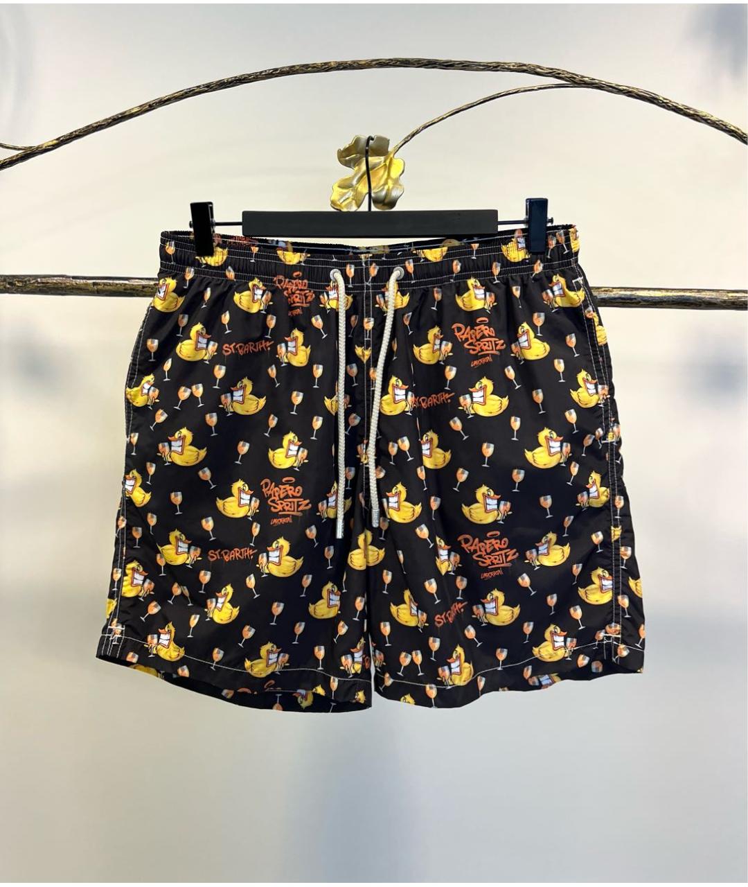 MC2 SAINT BARTH Черные полиэстеровые шорты, фото 9