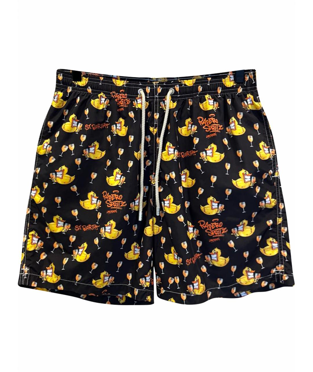 MC2 SAINT BARTH Черные полиэстеровые шорты, фото 1