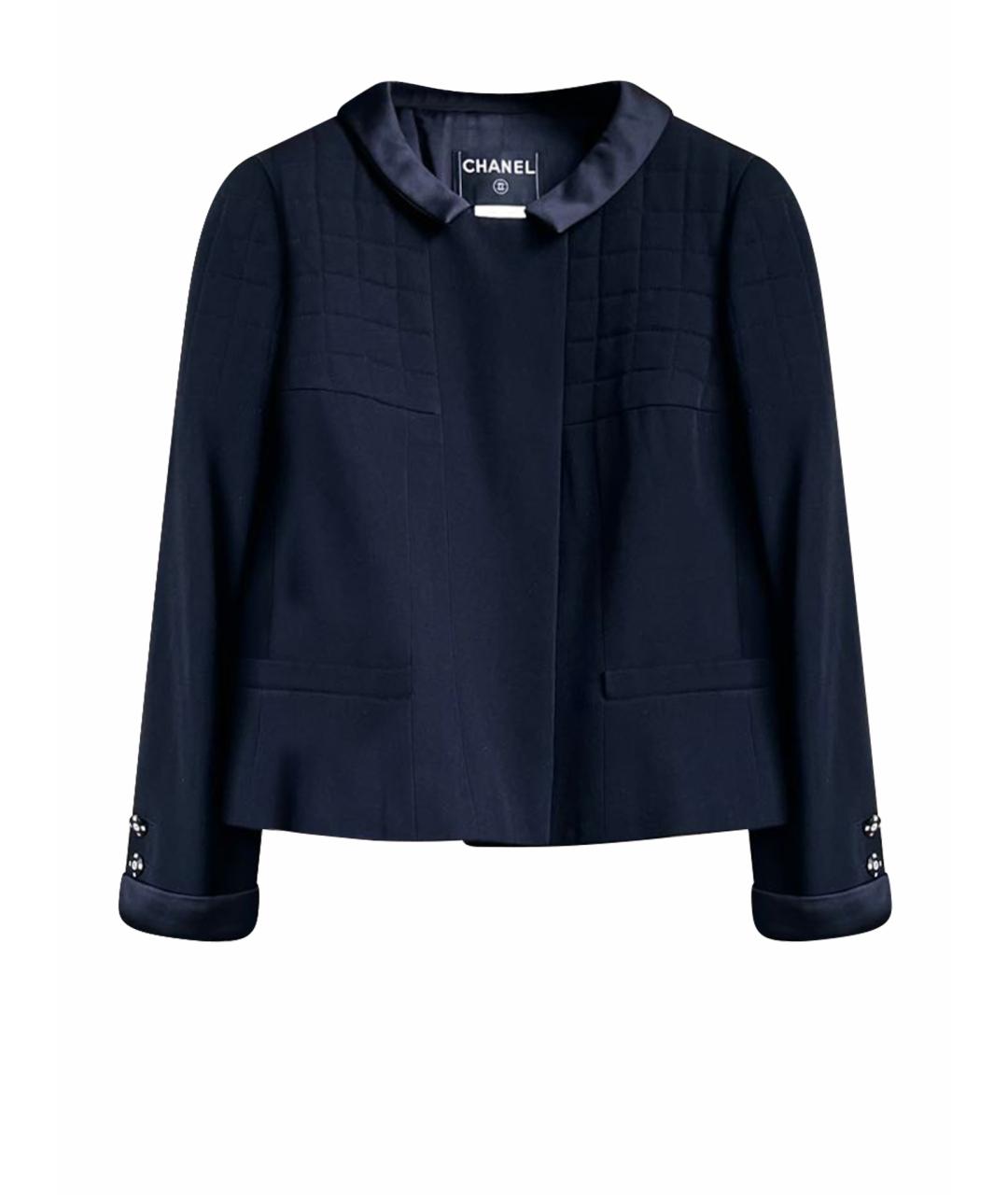 CHANEL Черный шерстяной жакет/пиджак, фото 1