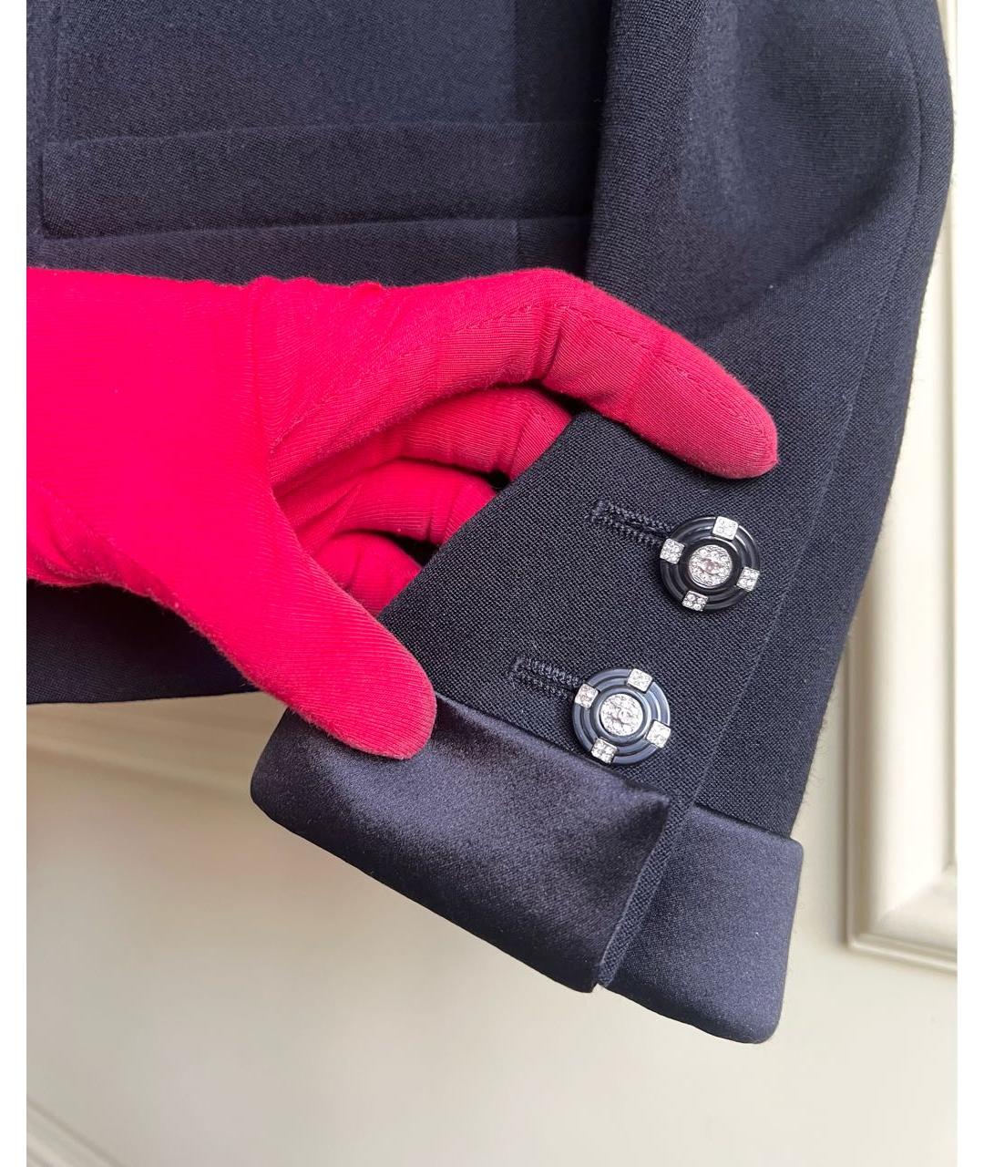 CHANEL Черный шерстяной жакет/пиджак, фото 3