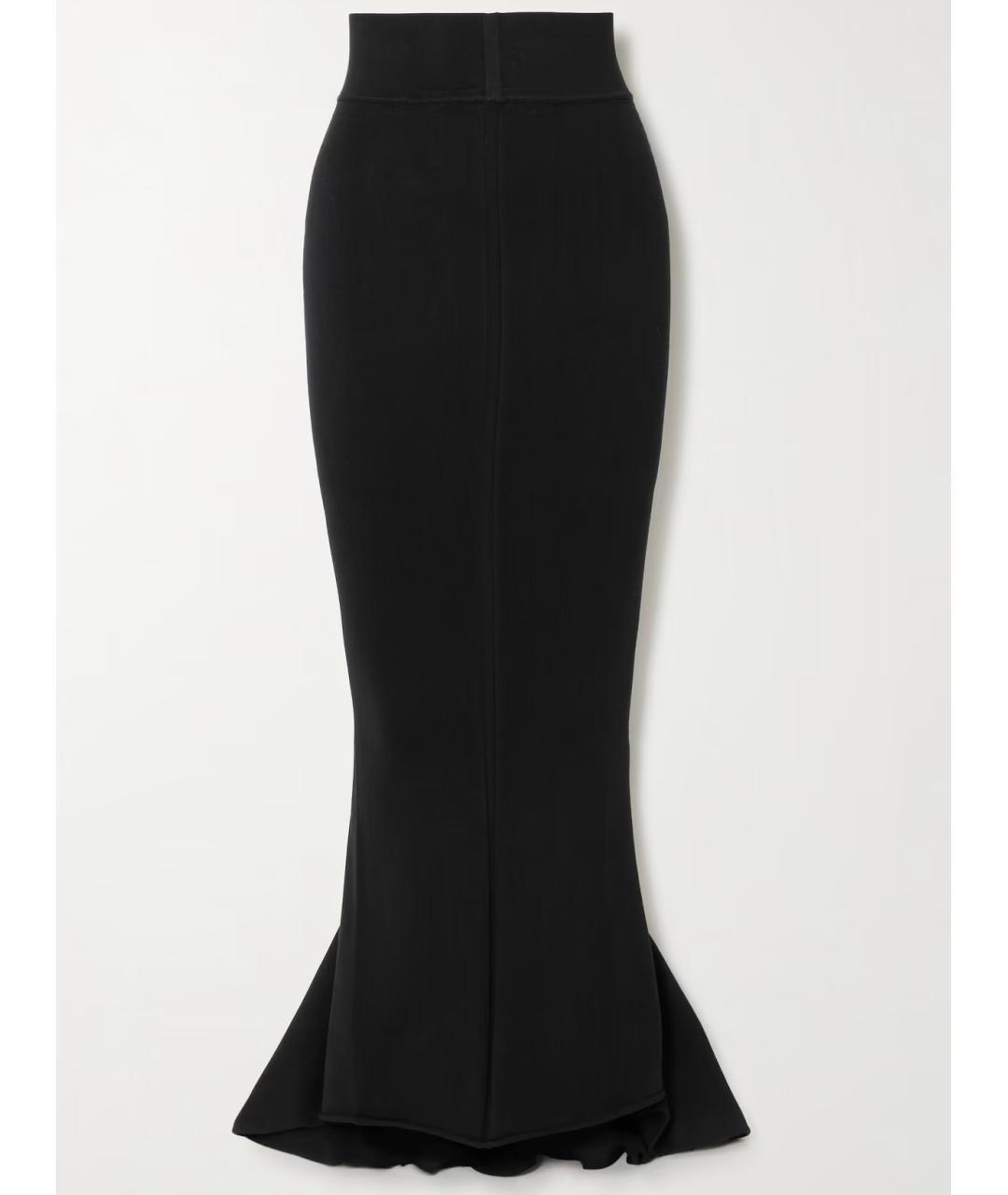 RICK OWENS Черная вискозная юбка макси, фото 6