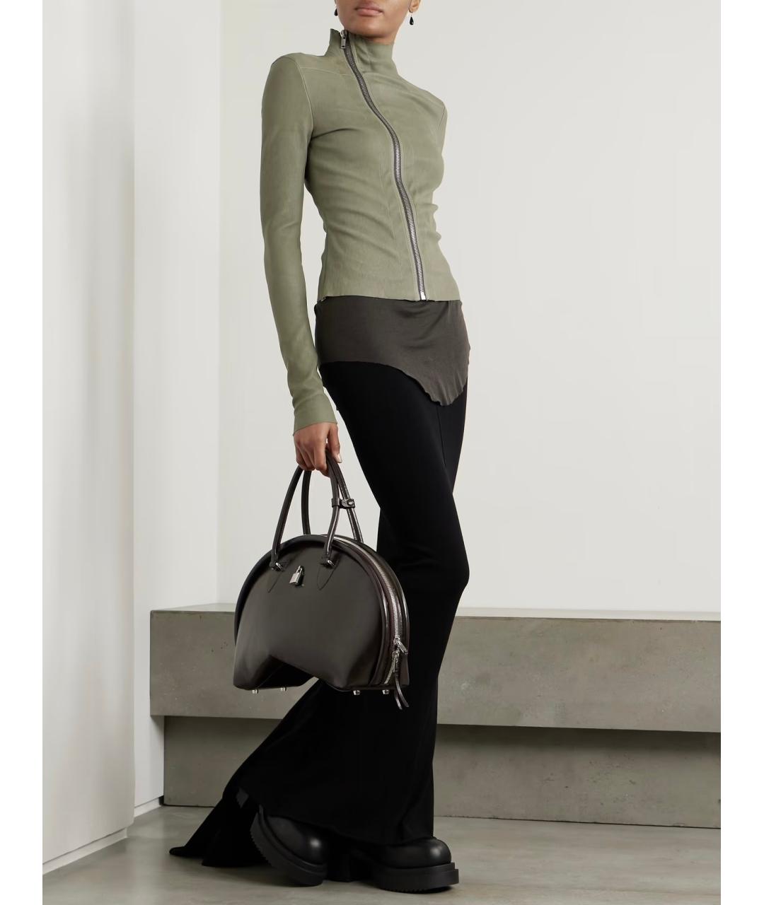 RICK OWENS Черная вискозная юбка макси, фото 2