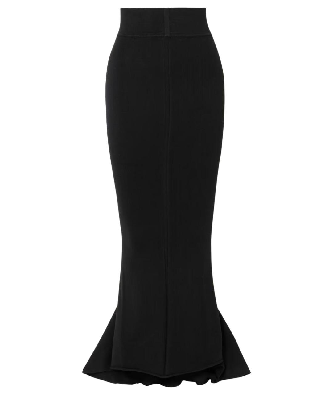 RICK OWENS Черная вискозная юбка макси, фото 1