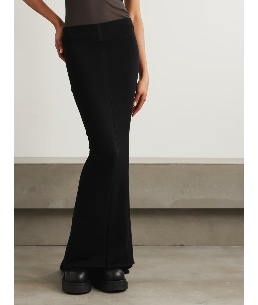 RICK OWENS Черная вискозная юбка макси, фото 3