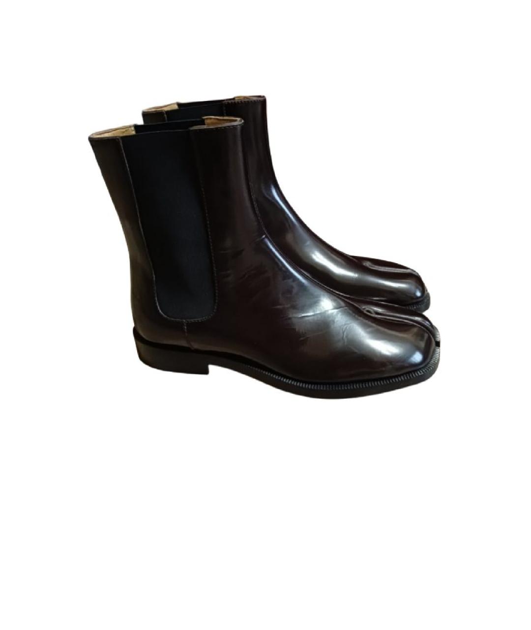 MAISON MARGIELA Коричневые ботинки из лакированной кожи, фото 10