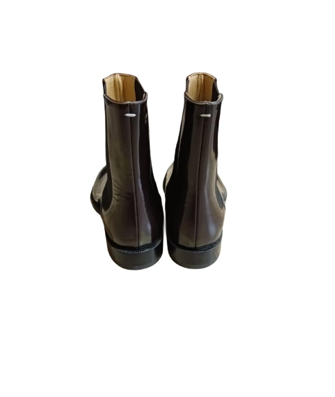 MAISON MARGIELA Коричневые ботинки из лакированной кожи, фото 4