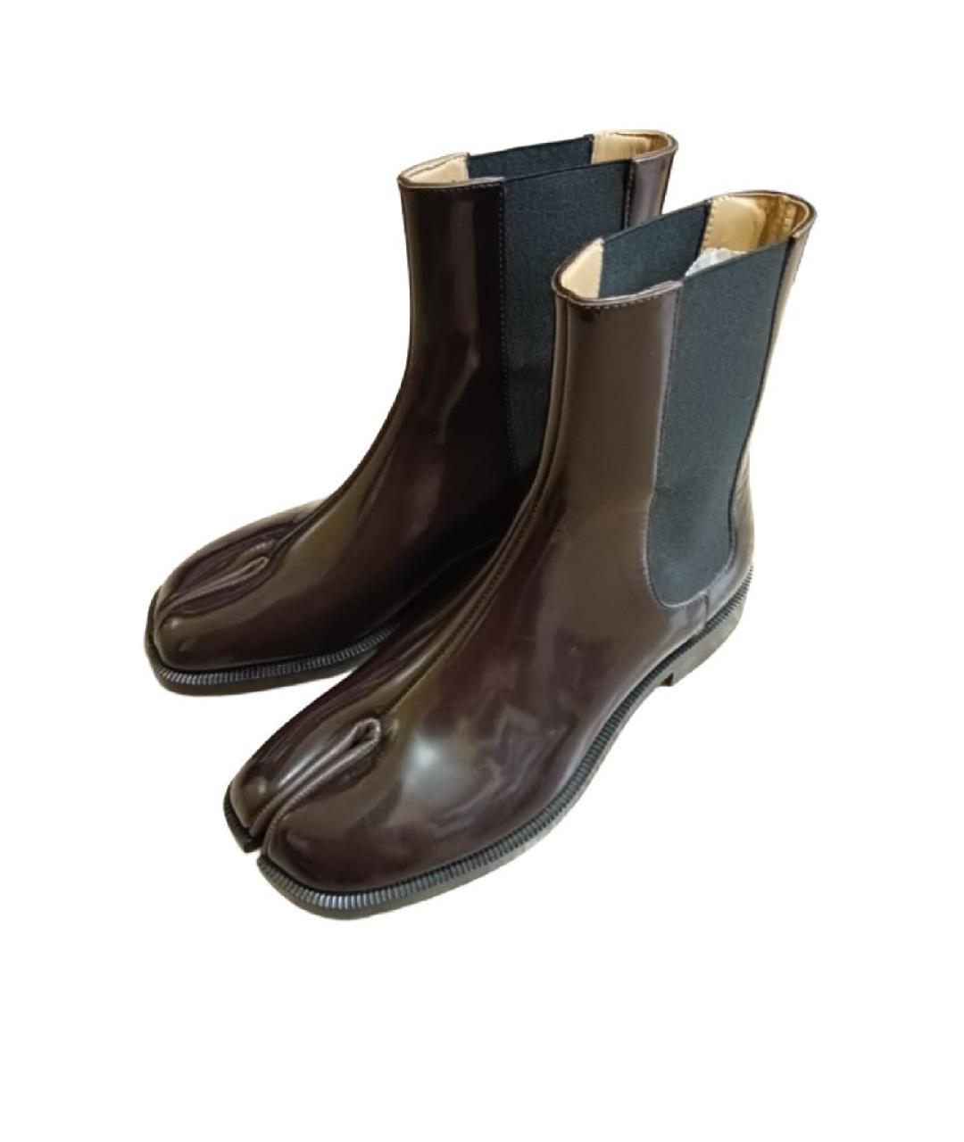 MAISON MARGIELA Коричневые ботинки из лакированной кожи, фото 5