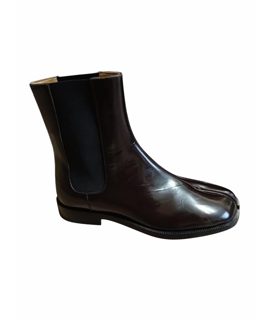 MAISON MARGIELA Коричневые ботинки из лакированной кожи, фото 1