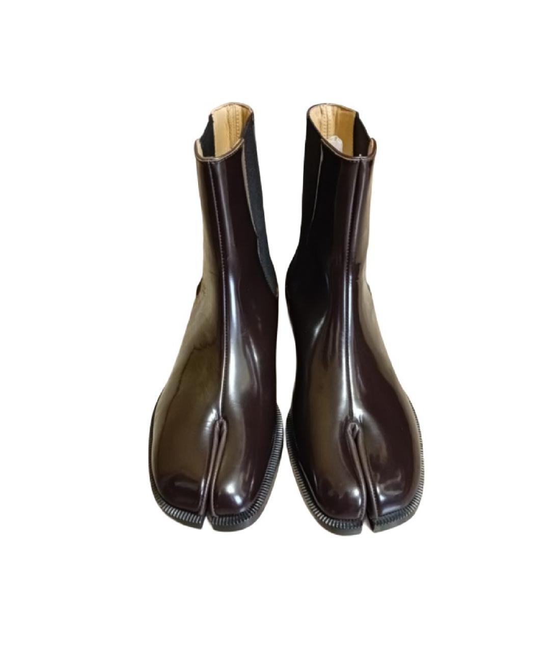 MAISON MARGIELA Коричневые ботинки из лакированной кожи, фото 2
