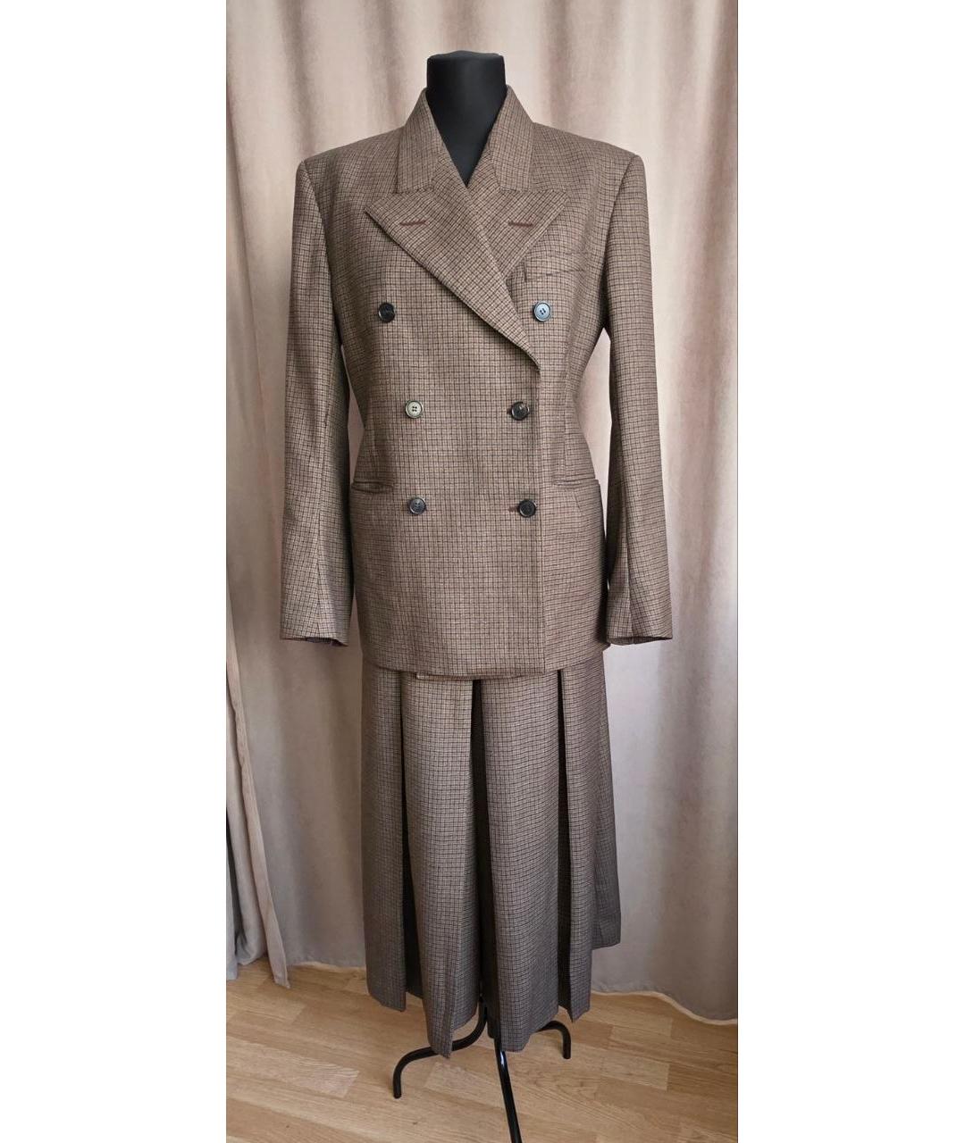 MAISON MARGIELA Коричневый шерстяной костюм с брюками, фото 5