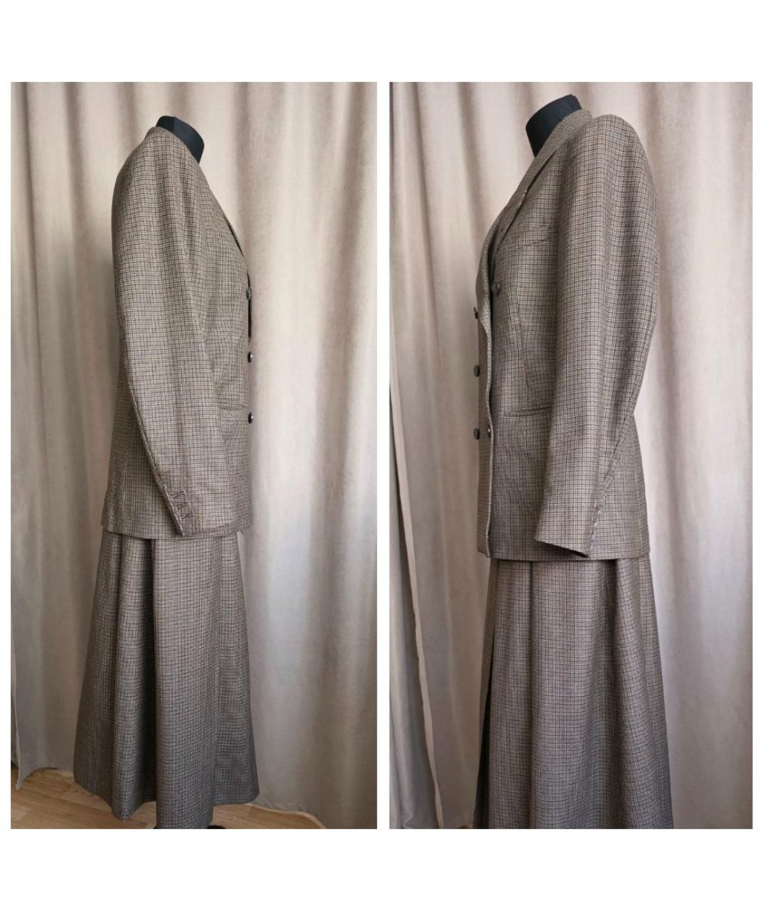 MAISON MARGIELA Коричневый шерстяной костюм с брюками, фото 7