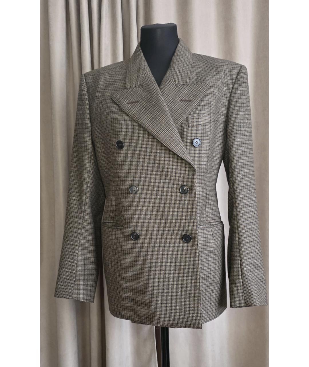 MAISON MARGIELA Коричневый шерстяной костюм с брюками, фото 9