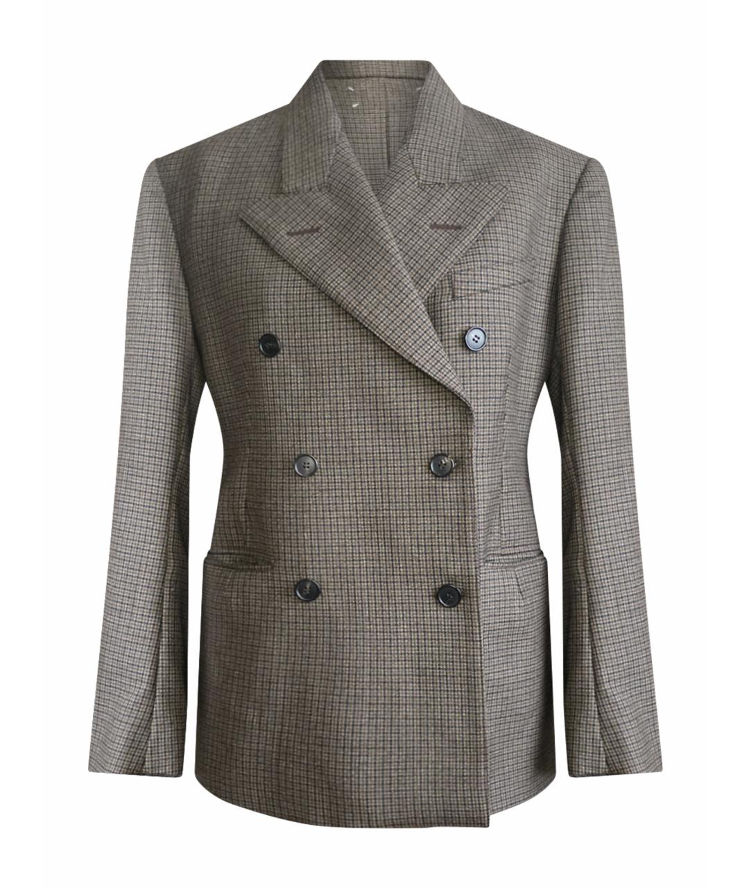 MAISON MARGIELA Коричневый шерстяной костюм с брюками, фото 1