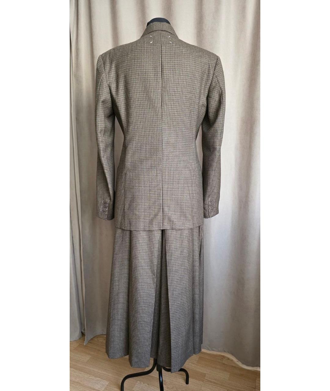 MAISON MARGIELA Коричневый шерстяной костюм с брюками, фото 6