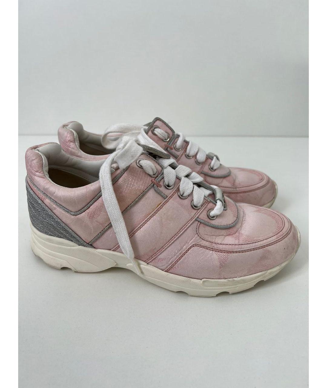 CHANEL Розовые текстильные кеды, фото 9