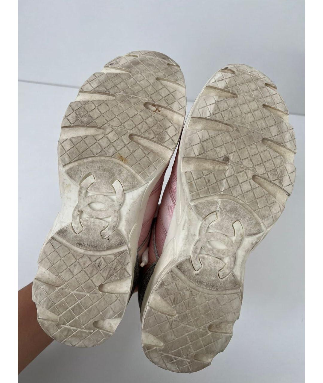 CHANEL Розовые текстильные кеды, фото 7