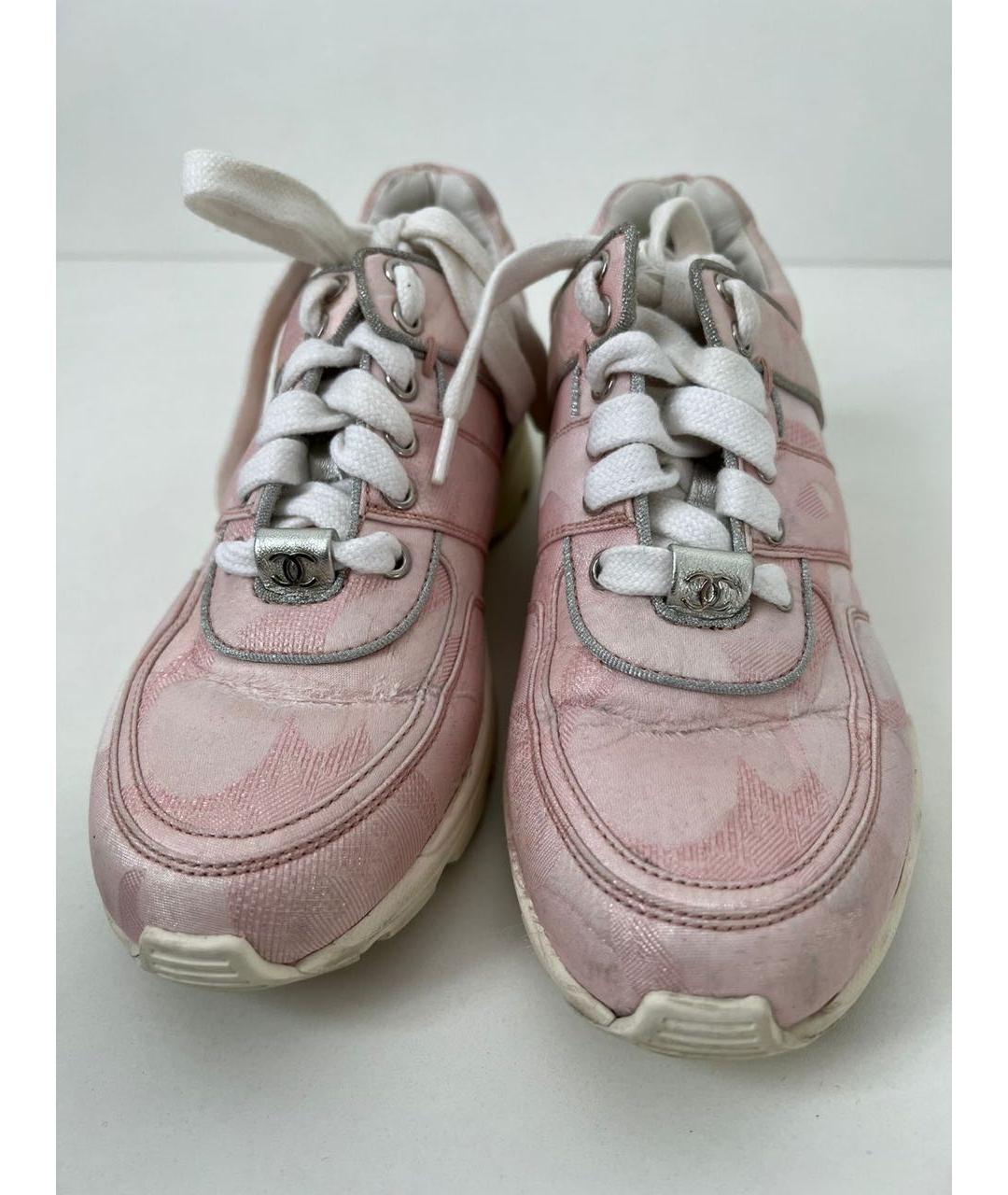 CHANEL Розовые текстильные кеды, фото 8