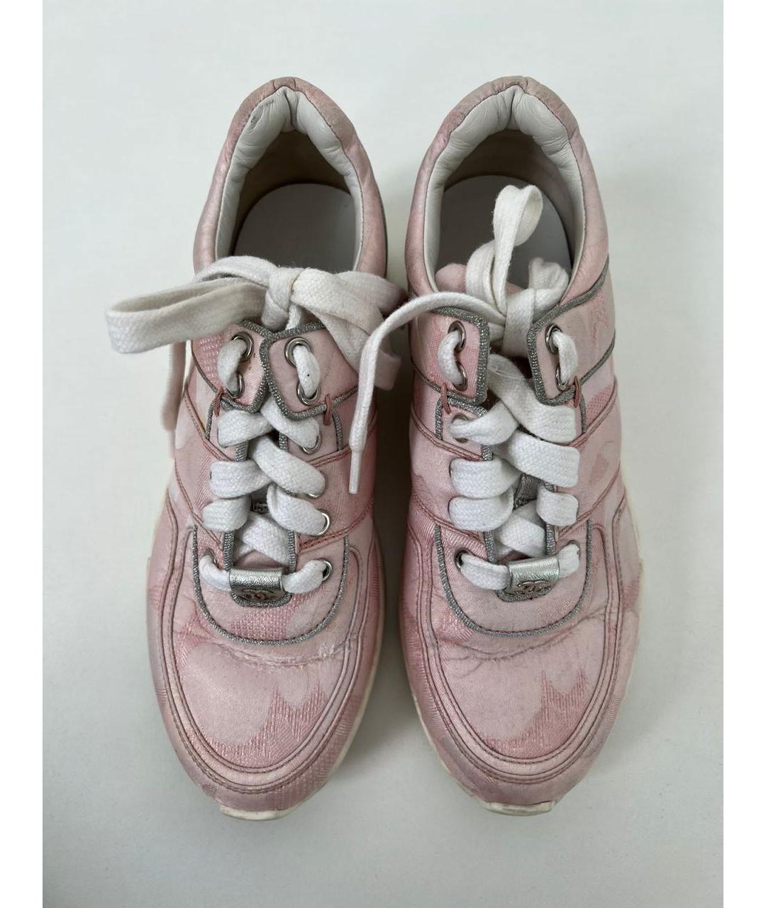 CHANEL Розовые текстильные кеды, фото 2