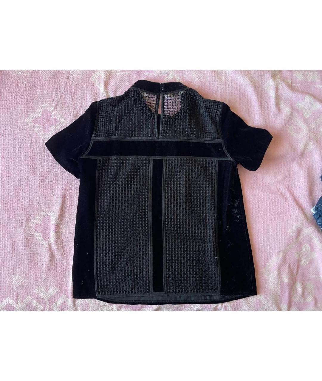 SESSUN Черная велюровая блузы, фото 2