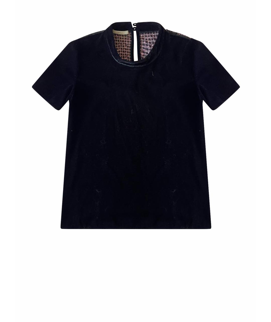 SESSUN Черная велюровая блузы, фото 1