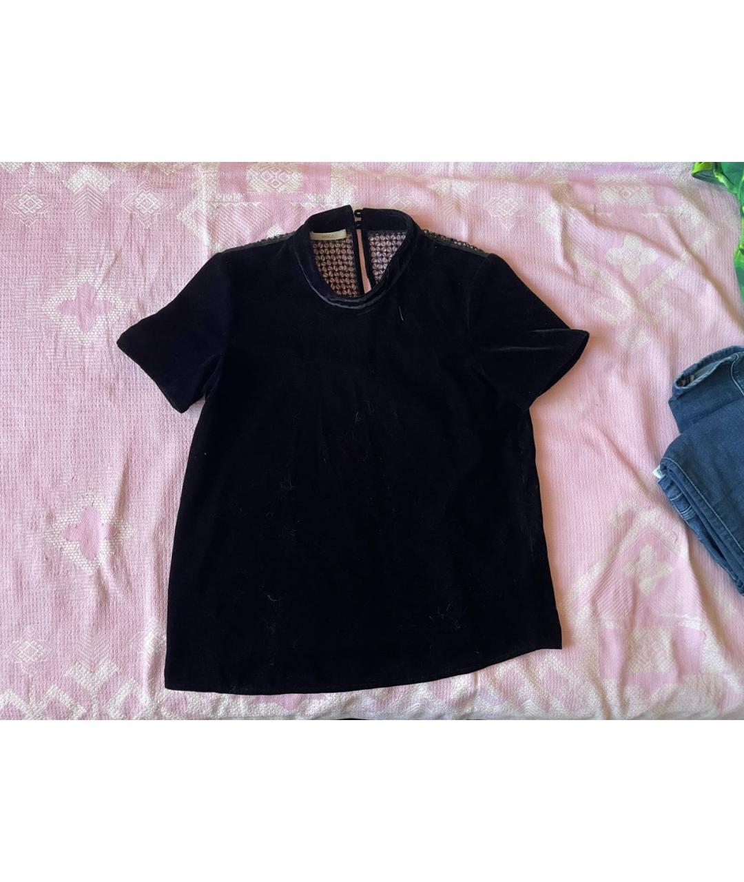 SESSUN Черная велюровая блузы, фото 7