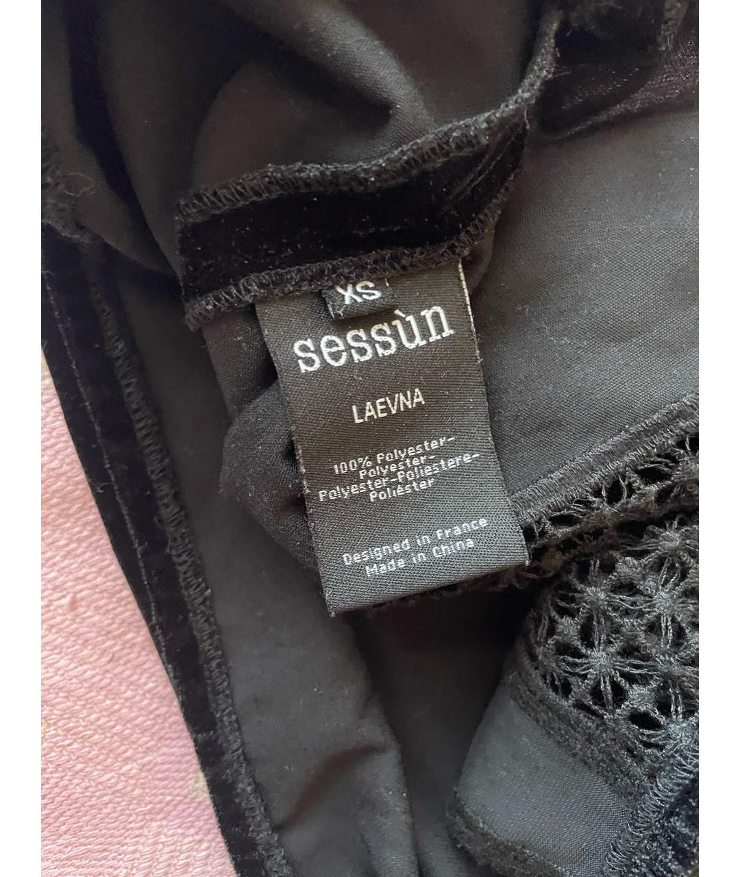 SESSUN Черная велюровая блузы, фото 5