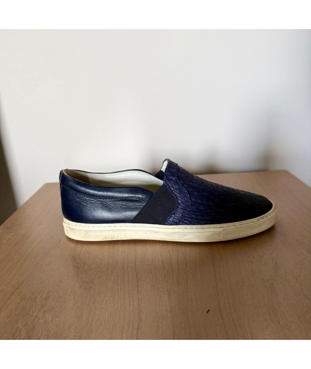 LANVIN Темно-синие кожаные лоферы, фото 8