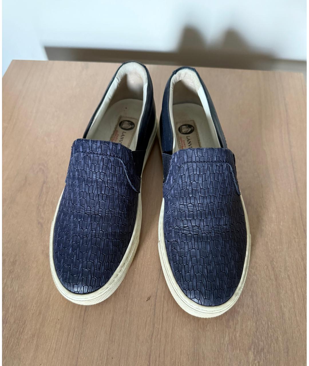 LANVIN Темно-синие кожаные лоферы, фото 2