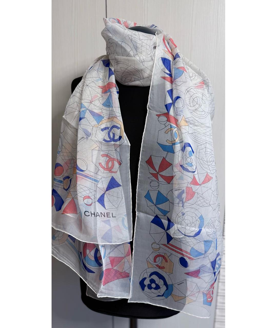 CHANEL Мульти шелковый шарф, фото 9