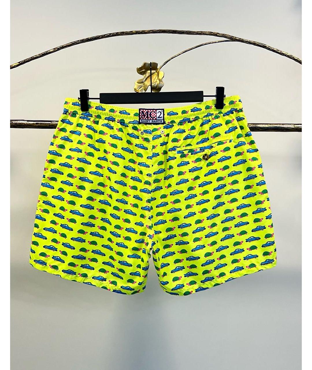 MC2 SAINT BARTH Салатовые полиэстеровые шорты, фото 2