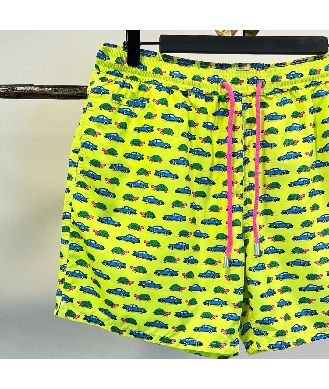 MC2 SAINT BARTH Салатовые полиэстеровые шорты, фото 3