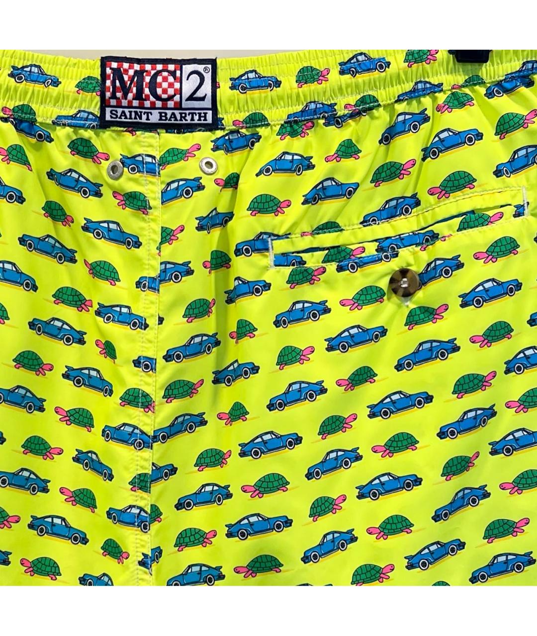 MC2 SAINT BARTH Салатовые полиэстеровые шорты, фото 4