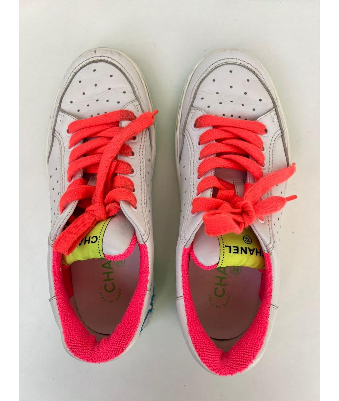 CHANEL Белые кожаные кеды, фото 3