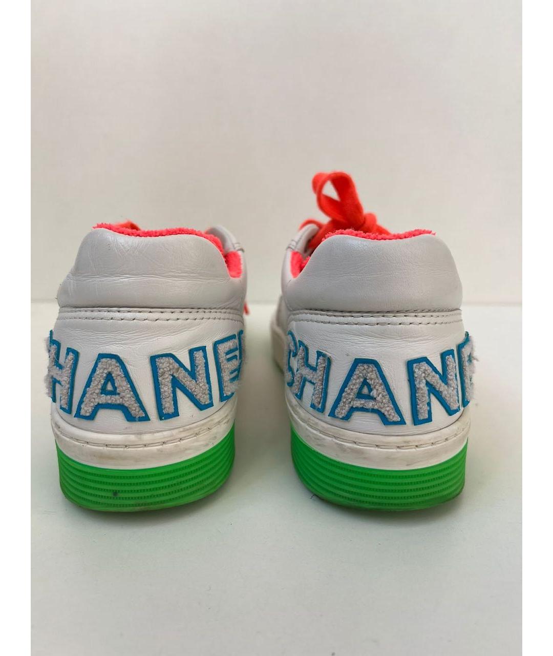 CHANEL Белые кожаные кеды, фото 4