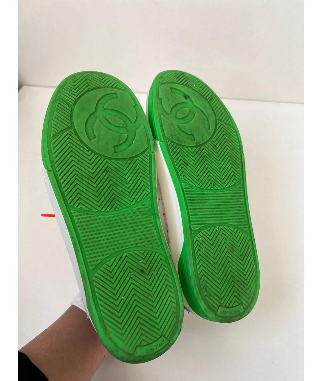 CHANEL Белые кожаные кеды, фото 5