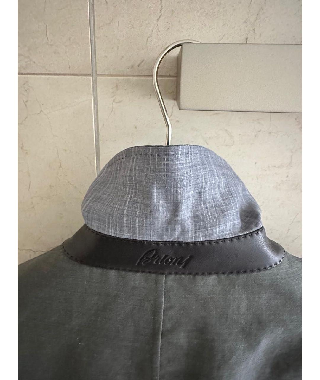 BRIONI Серое шерстяное пальто, фото 5