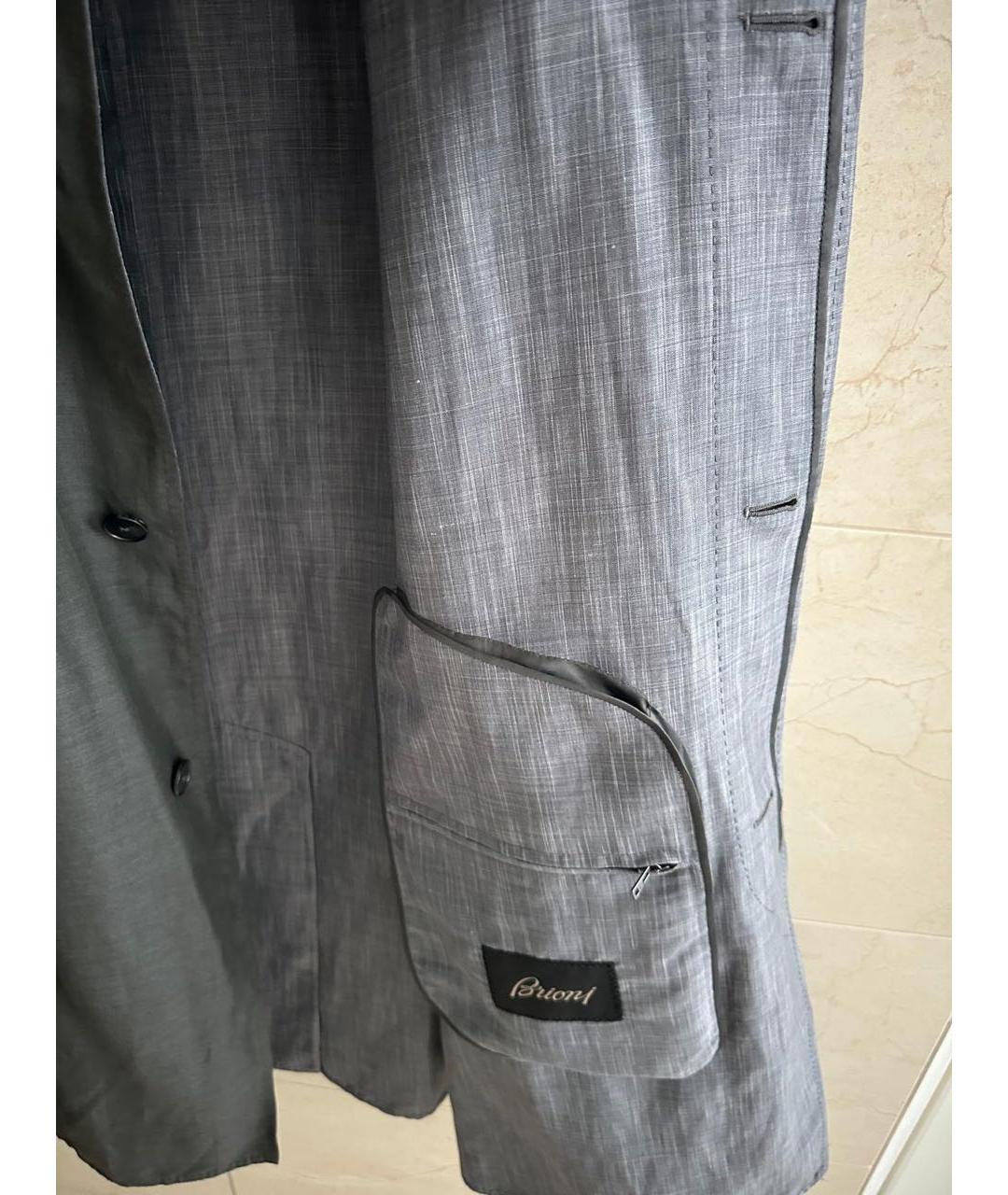 BRIONI Серое шерстяное пальто, фото 6
