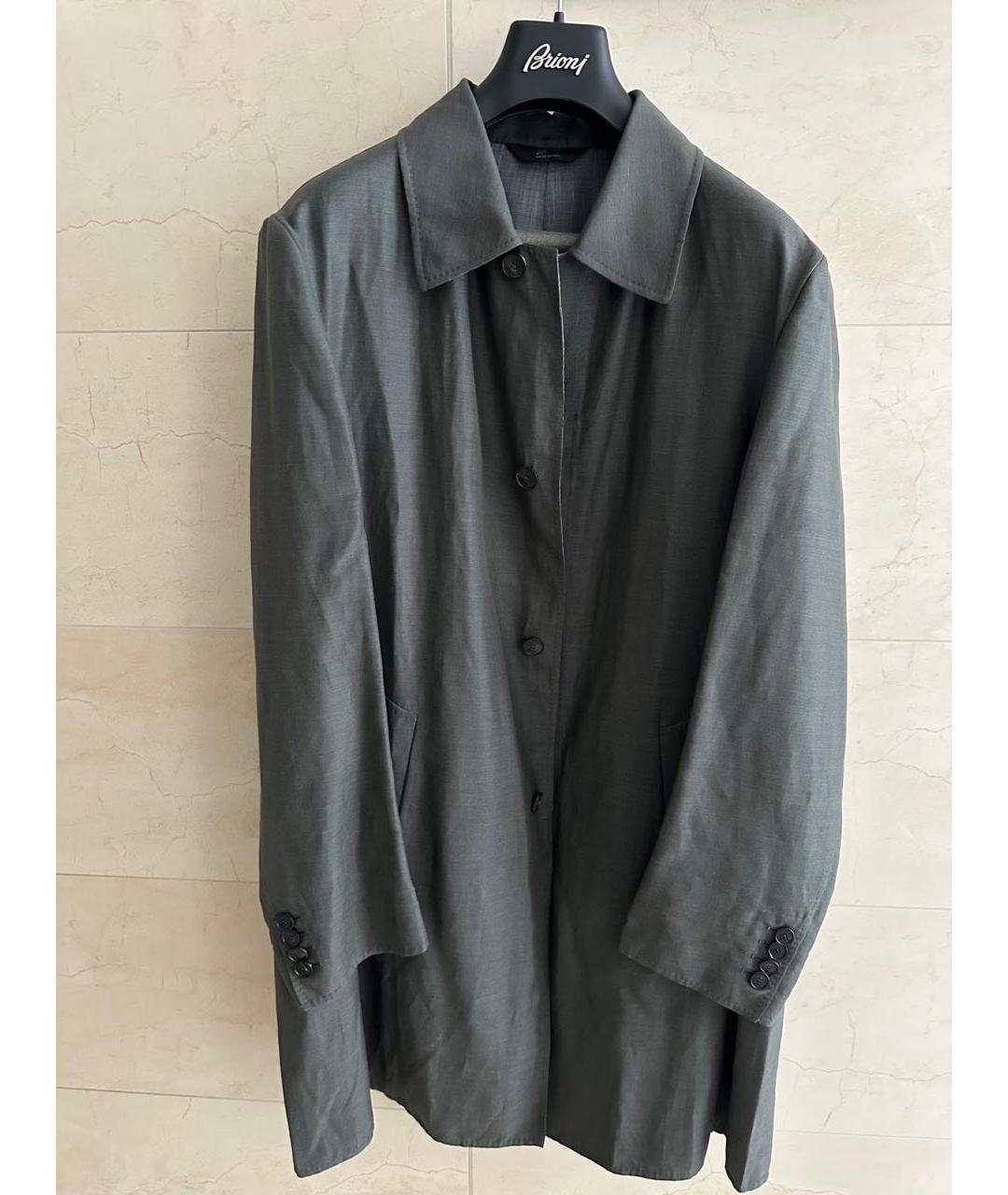 BRIONI Серое шерстяное пальто, фото 9