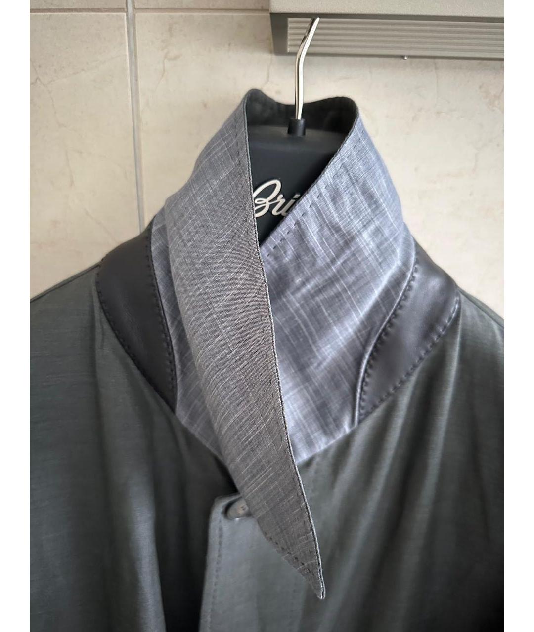 BRIONI Серое шерстяное пальто, фото 4