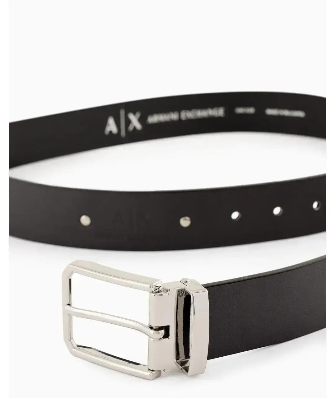 ARMANI EXCHANGE Черный кожаный ремень, фото 2