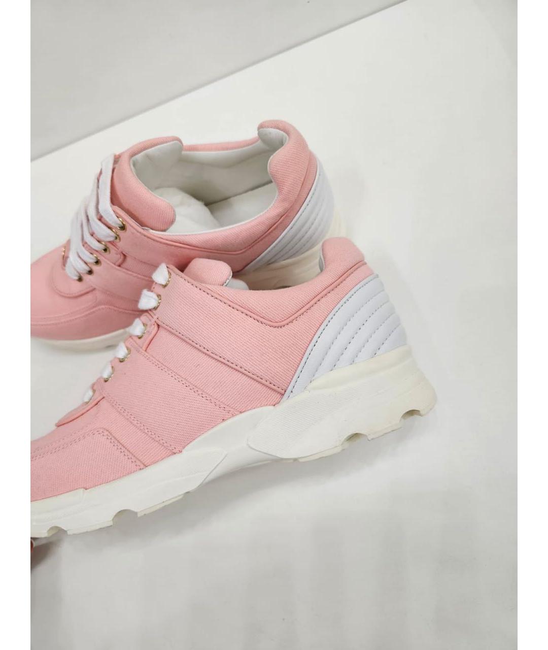 CHANEL Розовые текстильные кеды, фото 4