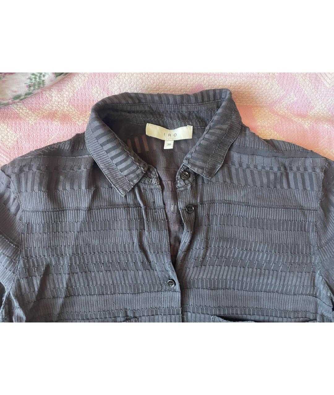 IRO Темно-синяя шелковая рубашка, фото 3