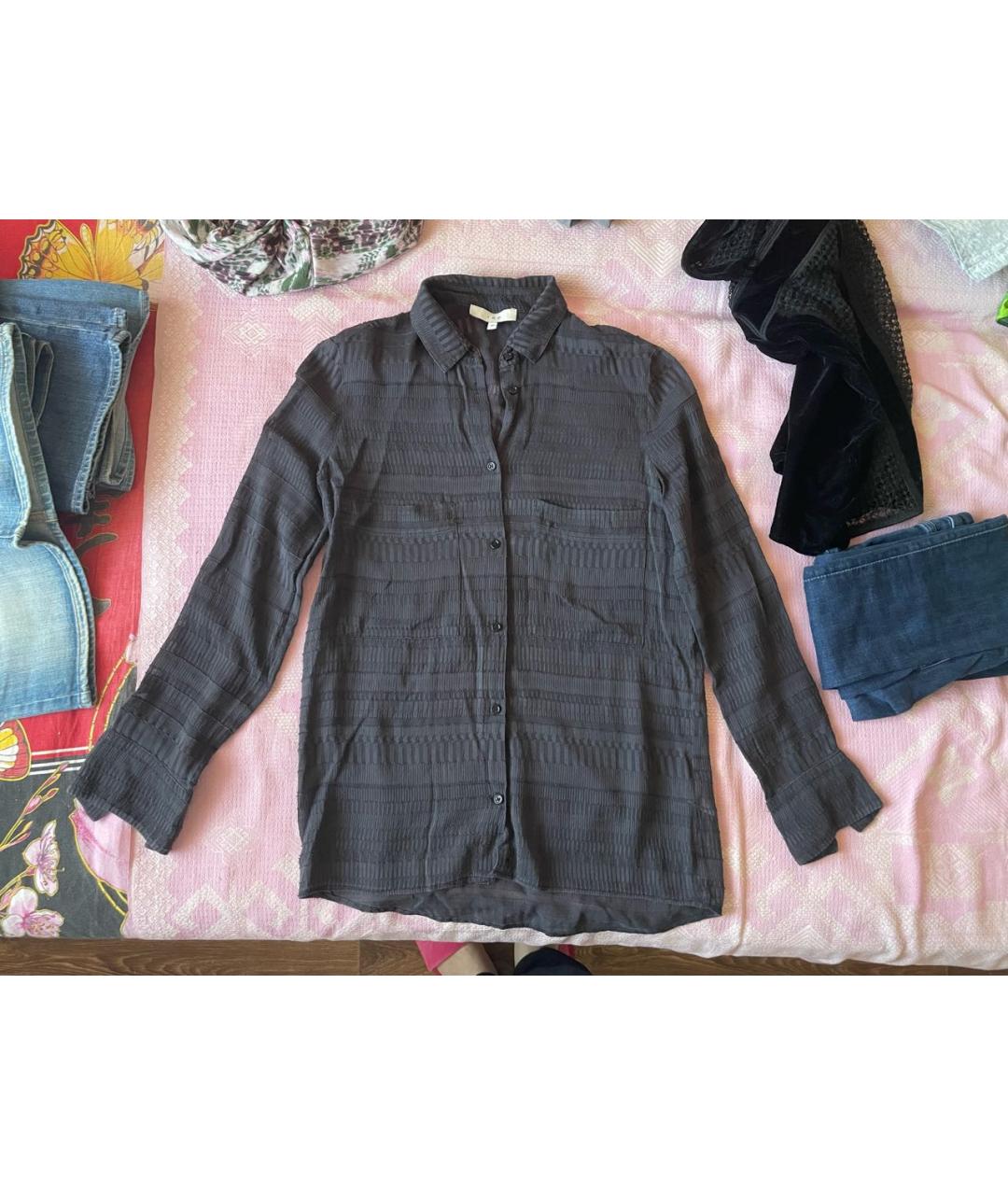 IRO Темно-синяя шелковая рубашка, фото 6