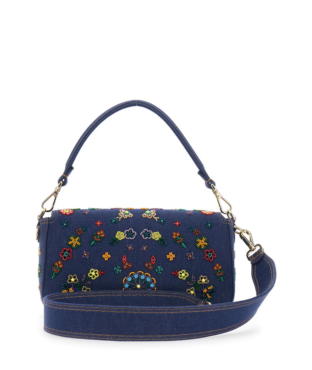 FENDI Синяя хлопковая сумка через плечо, фото 2